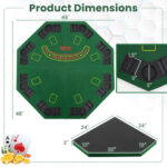 Foldable 48 Inch 8-Player Poker Tabletop with Cup Holders