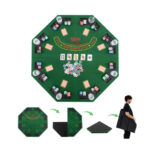 Foldable 48 Inch 8-Player Poker Tabletop with Cup Holders
