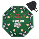 Foldable 48 Inch 8-Player Poker Tabletop with Cup Holders