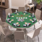 Foldable 48 Inch 8-Player Poker Tabletop with Cup Holders