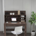48 Inch Writing Desk with Shelves and Cable Management Hole