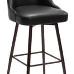 Modern Swivel Barstool with Faux Leather and Bronze Finish 16 Modern Swivel Barstool with Faux Leather and Bronze Finish