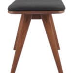 Walnut and Black Wood Bench with Polyester Seat, Seats 2 11 Walnut and Black Wood Bench with Polyester Seat, Seats 2