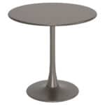 Round Taupe Dining Table with Weather-Resistant Aluminum Frame for 2