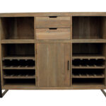 55" Gray and Black Solid Wood Sled Console Table