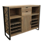 55" Gray and Black Solid Wood Sled Console Table
