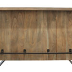 55" Gray and Black Solid Wood Sled Console Table