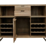 55" Gray and Black Solid Wood Sled Console Table