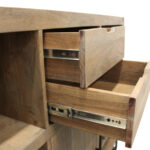 55" Gray and Black Solid Wood Sled Console Table