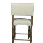 26 Inch Off White and Brown Counter Height Bar Stool
