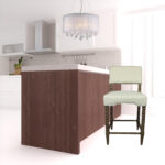 26 Inch Off White and Brown Counter Height Bar Stool