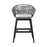 43" Light Gray Solid Wood Outdoor Bar Stool with Footrest 8 43" Light Gray Solid Wood Outdoor Bar Stool with Footrest