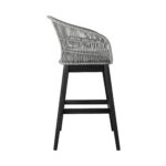 43" Light Gray Solid Wood Outdoor Bar Stool with Footrest 9 43" Light Gray Solid Wood Outdoor Bar Stool with Footrest