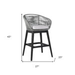 43" Light Gray Solid Wood Outdoor Bar Stool with Footrest 12 43" Light Gray Solid Wood Outdoor Bar Stool with Footrest