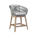 38" Light Gray Solid Wood Outdoor Bar Stool with Footrest 8 38" Light Gray Solid Wood Outdoor Bar Stool with Footrest