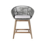 38" Light Gray Solid Wood Outdoor Bar Stool with Footrest 9 38" Light Gray Solid Wood Outdoor Bar Stool with Footrest