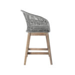 38" Light Gray Solid Wood Outdoor Bar Stool with Footrest 10 38" Light Gray Solid Wood Outdoor Bar Stool with Footrest