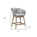38" Light Gray Solid Wood Outdoor Bar Stool with Footrest 14 38" Light Gray Solid Wood Outdoor Bar Stool with Footrest