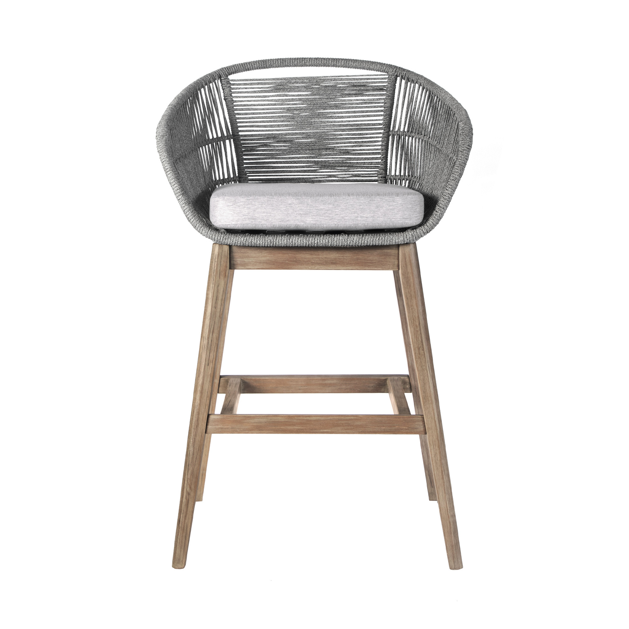 43" Gray Solid Wood Low Back Outdoor Bar Stool with Footrest 9 43" Gray Solid Wood Low Back Outdoor Bar Stool with Footrest