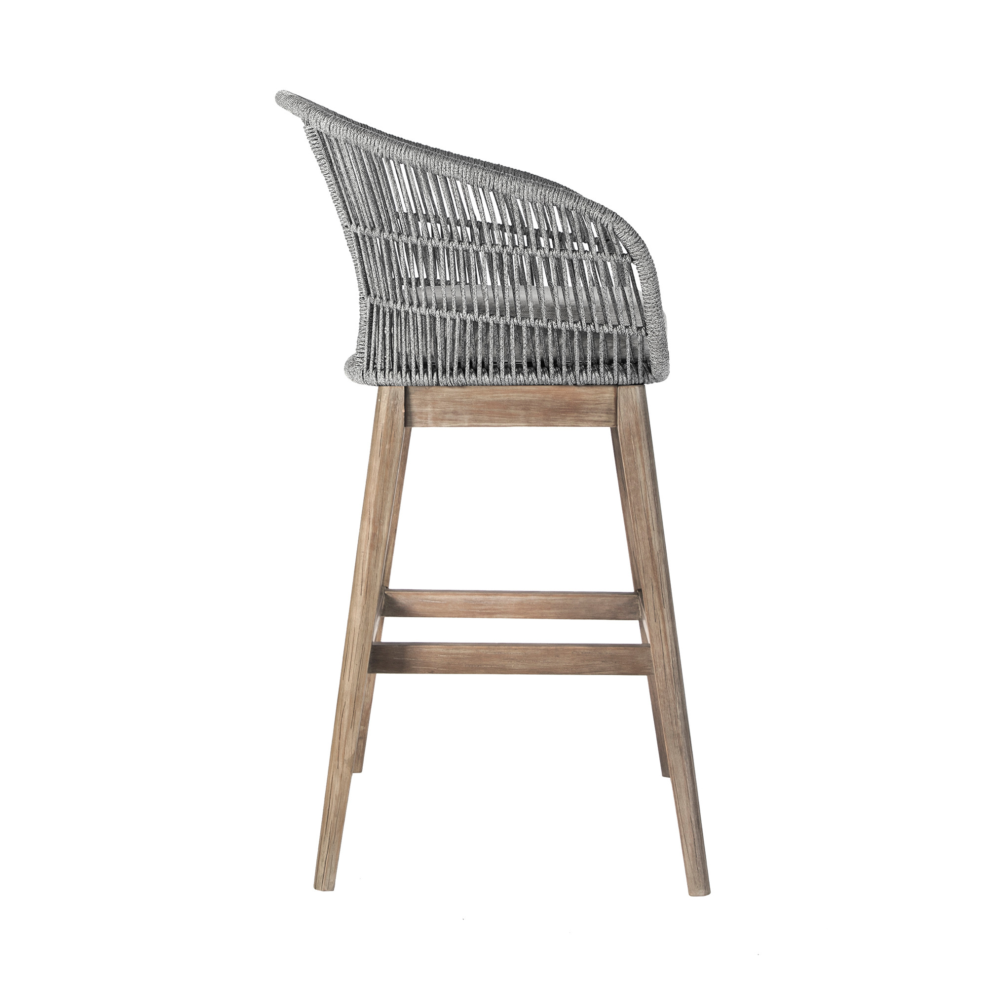 43" Gray Solid Wood Low Back Outdoor Bar Stool with Footrest 10 43" Gray Solid Wood Low Back Outdoor Bar Stool with Footrest