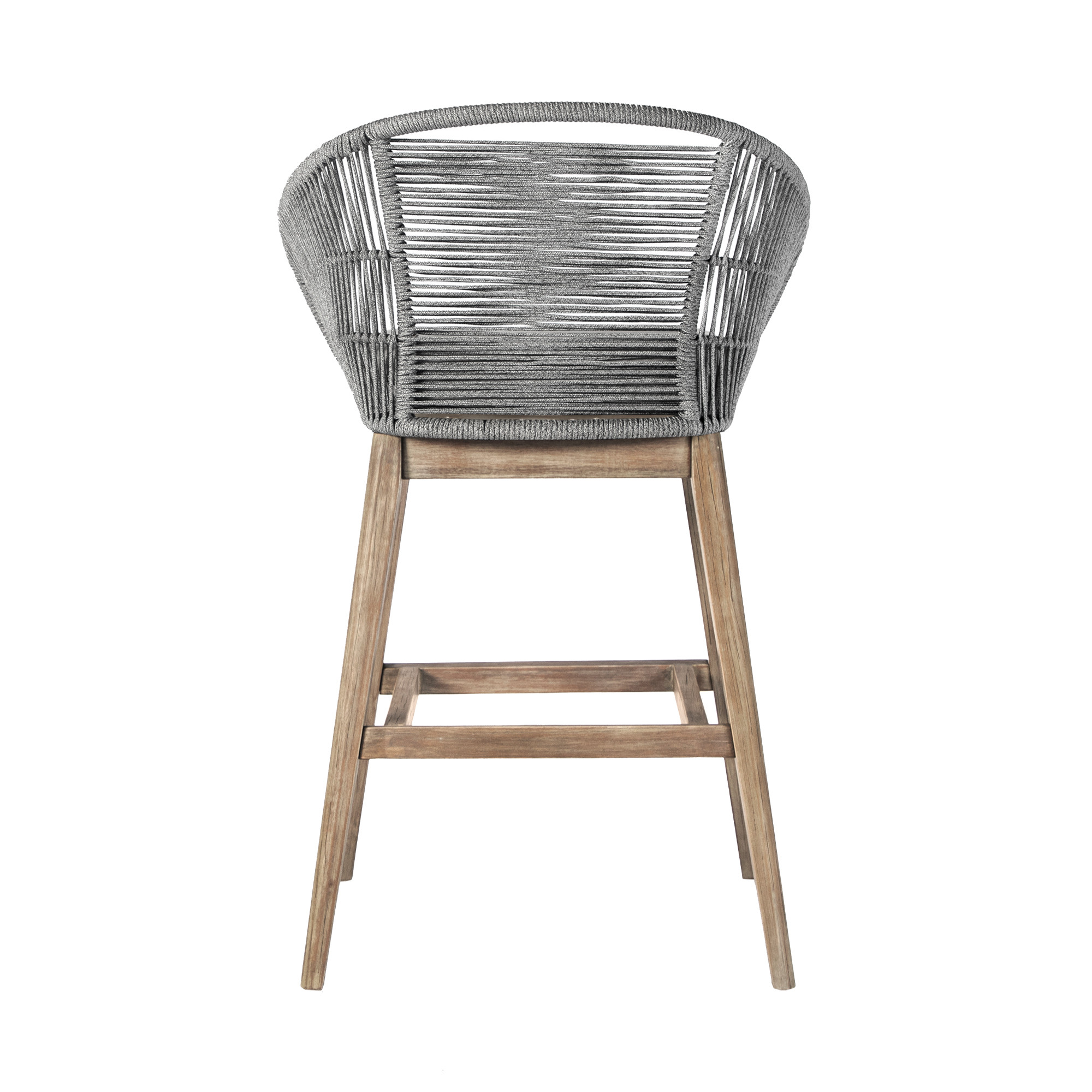 43" Gray Solid Wood Low Back Outdoor Bar Stool with Footrest 11 43" Gray Solid Wood Low Back Outdoor Bar Stool with Footrest