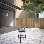 33" Light Gray Swivel Outdoor Bar Stool with Footrest 13 33" Light Gray Swivel Outdoor Bar Stool with Footrest