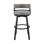 38" Light Gray Swivel Outdoor Bar Stool with Footrest