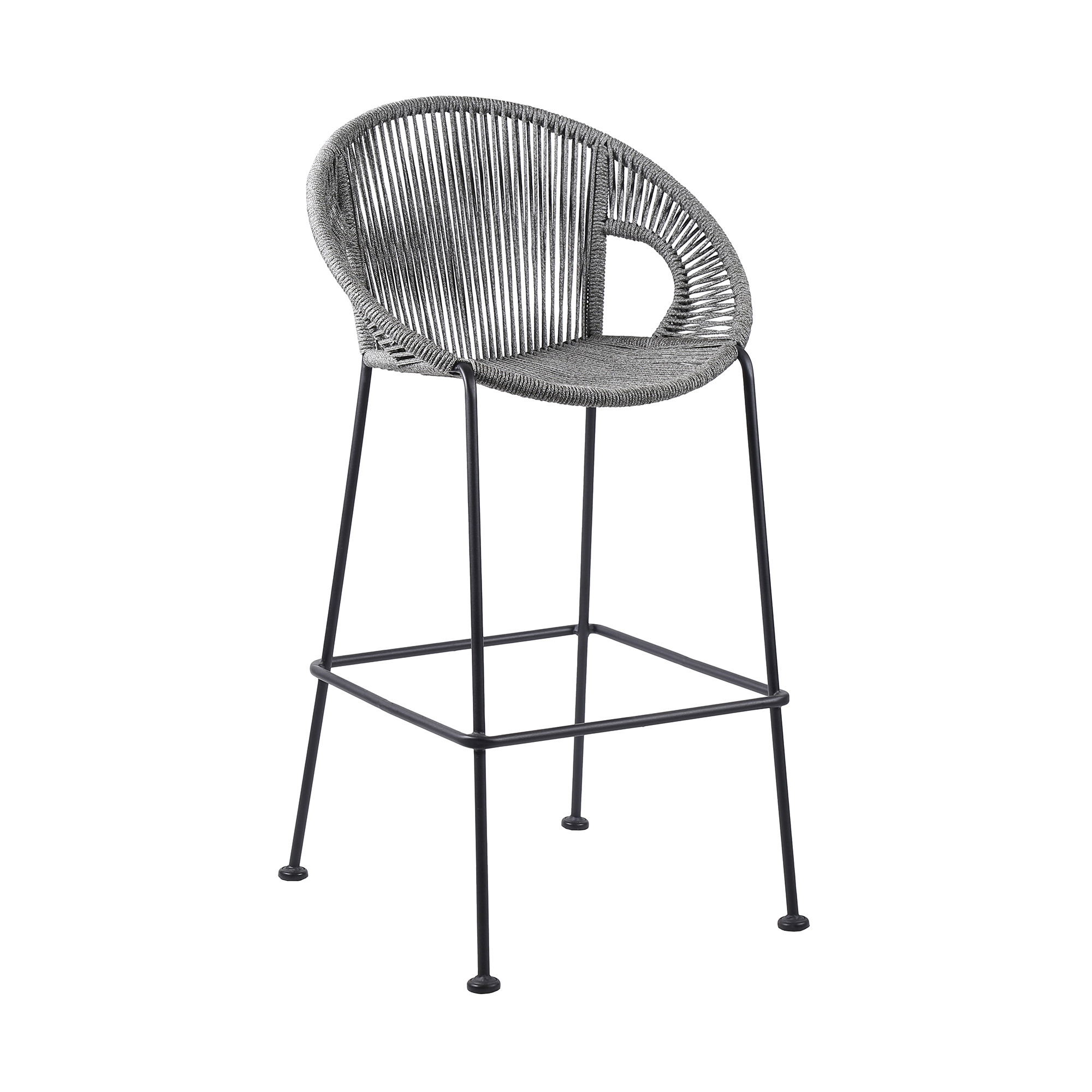 40" Light Gray Metal Outdoor Bar Stool with Footrest 8 40" Light Gray Metal Outdoor Bar Stool with Footrest