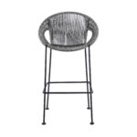 40" Light Gray Metal Outdoor Bar Stool with Footrest 9 40" Light Gray Metal Outdoor Bar Stool with Footrest