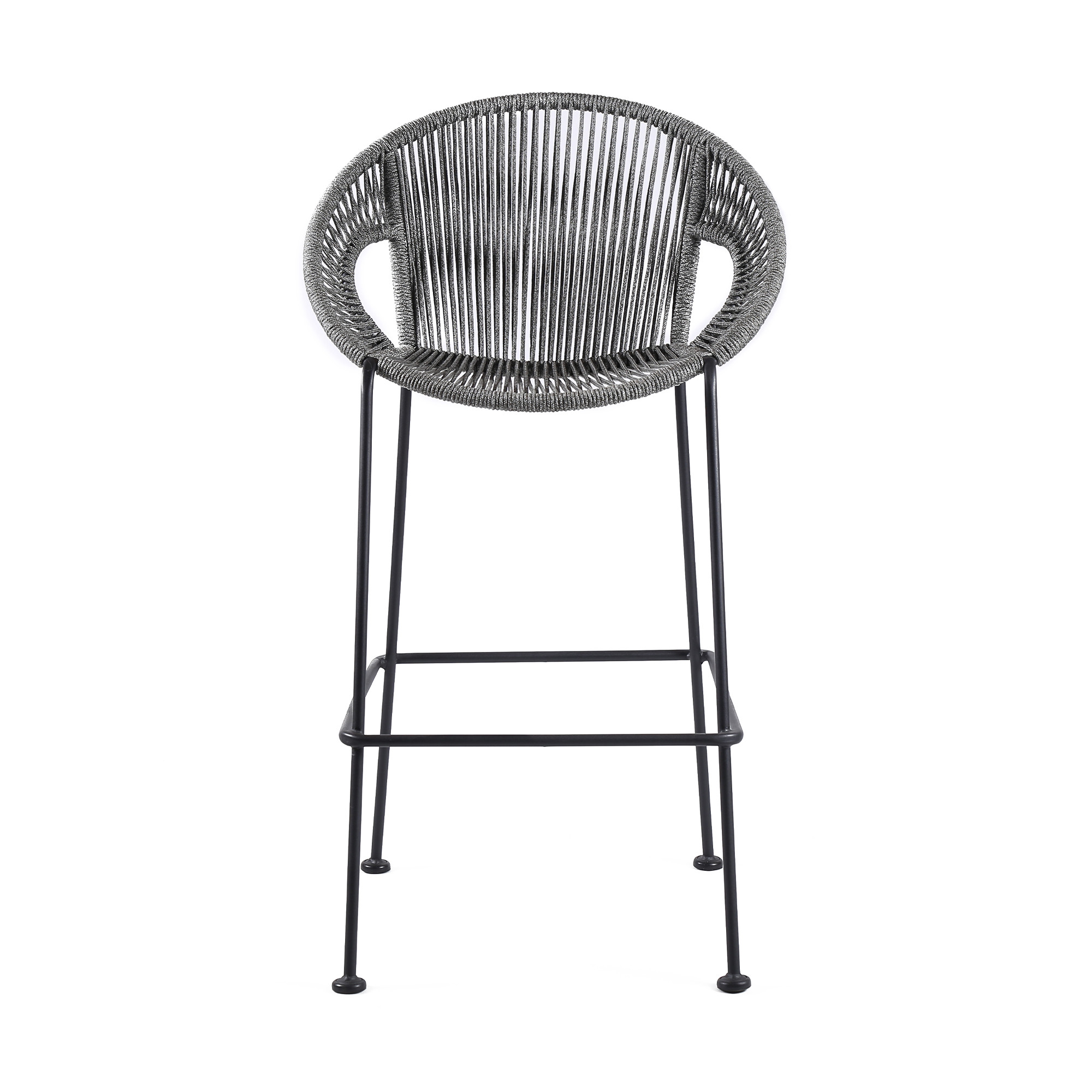 40" Light Gray Metal Outdoor Bar Stool with Footrest 9 40" Light Gray Metal Outdoor Bar Stool with Footrest