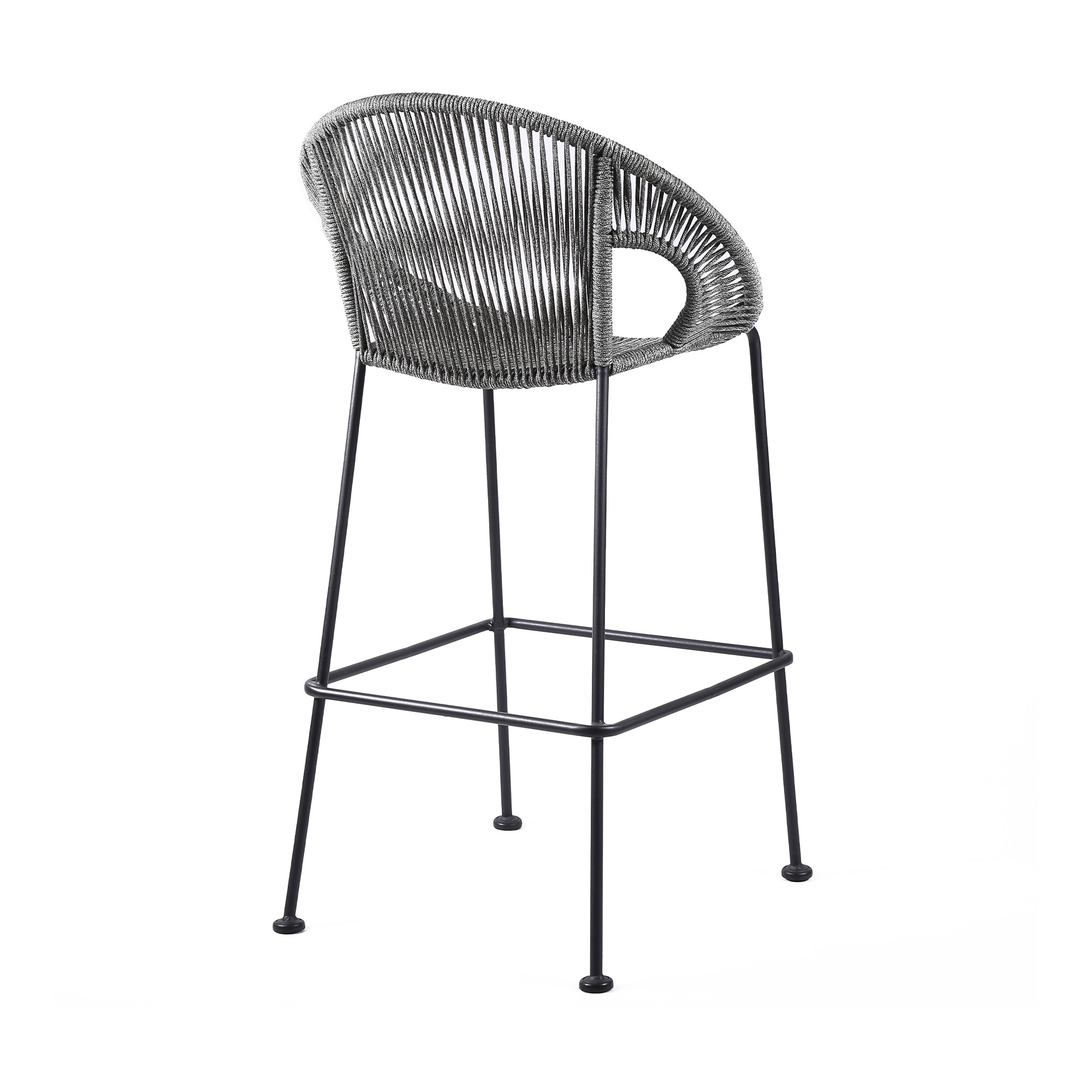 40" Light Gray Metal Outdoor Bar Stool with Footrest 10 40" Light Gray Metal Outdoor Bar Stool with Footrest