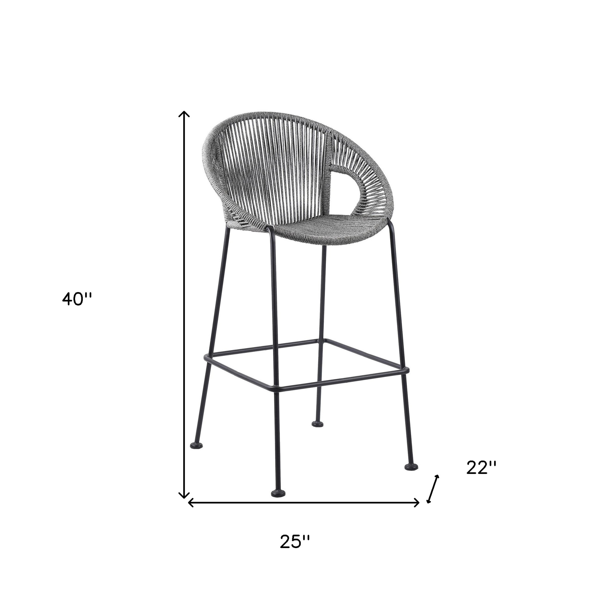 40" Light Gray Metal Outdoor Bar Stool with Footrest 14 40" Light Gray Metal Outdoor Bar Stool with Footrest