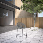 40" Light Gray Metal Outdoor Bar Stool with Footrest 11 40" Light Gray Metal Outdoor Bar Stool with Footrest