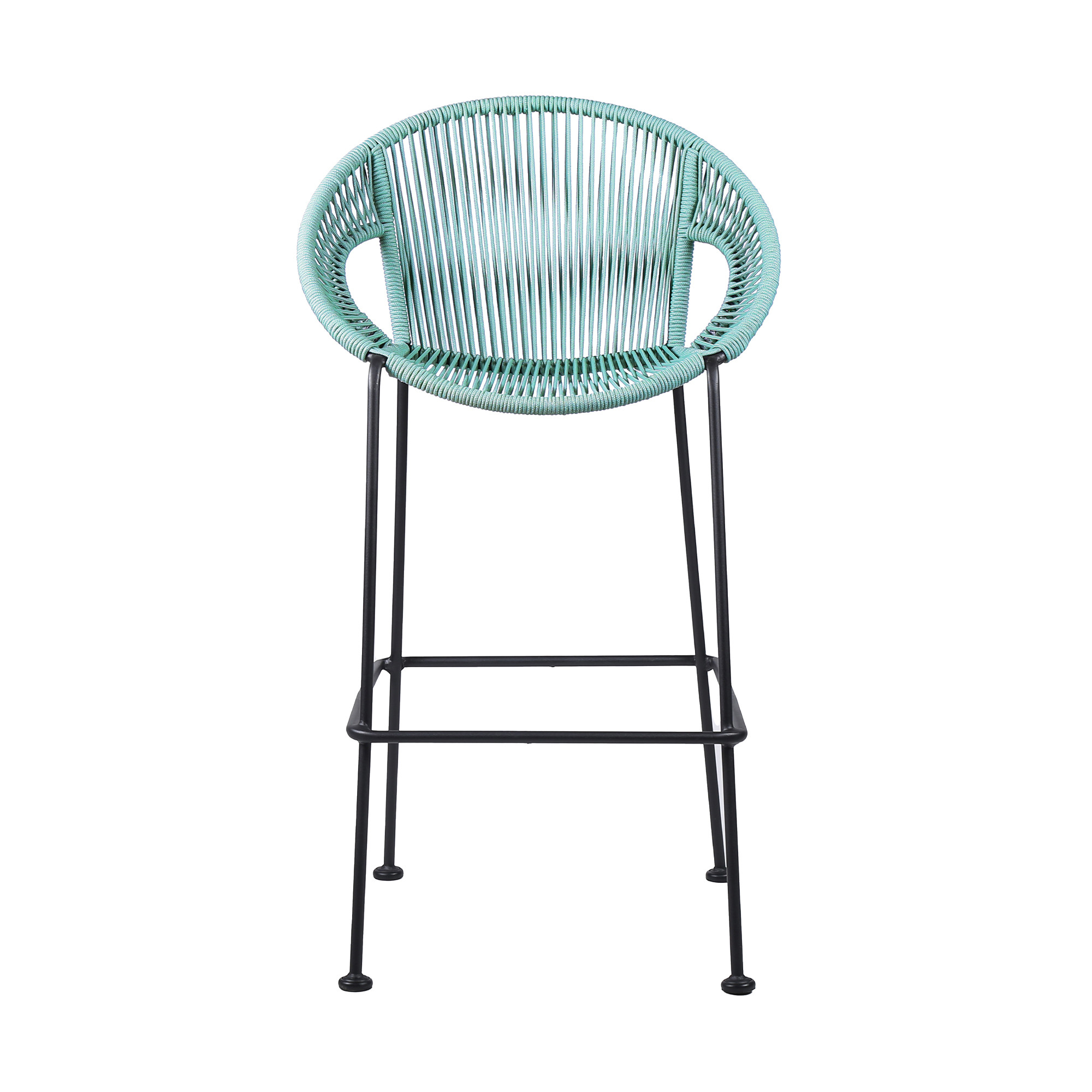 40" Green Metal Outdoor Bar Stool with Footrest and Armrests 9 40" Green Metal Outdoor Bar Stool with Footrest and Armrests