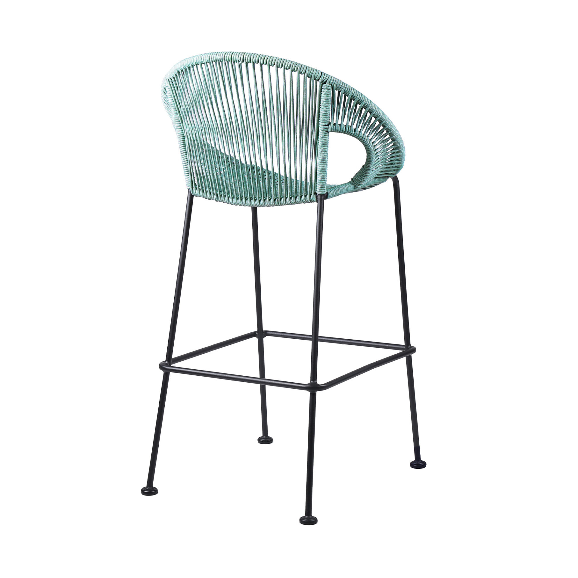 40" Green Metal Outdoor Bar Stool with Footrest and Armrests 3 40" Green Metal Outdoor Bar Stool with Footrest and Armrests - Image 3