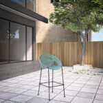 40" Green Metal Outdoor Bar Stool with Footrest and Armrests 11 40" Green Metal Outdoor Bar Stool with Footrest and Armrests