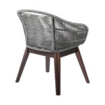 27" Gray Solid Wood Outdoor Armchair with Detachable Cushions