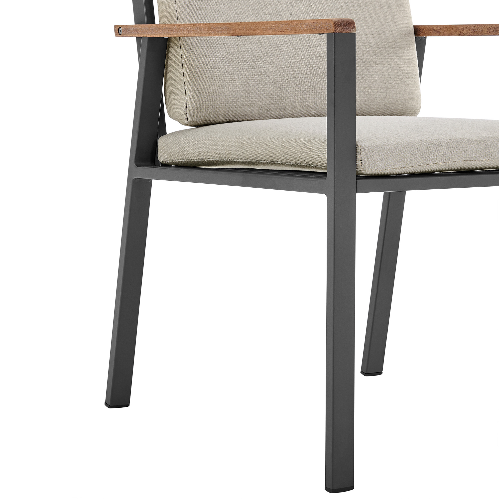 22" Light Gray Teak Outdoor Dining Chair with Taupe Cushion, Set of 2 13 22" Light Gray Teak Outdoor Dining Chair with Taupe Cushion, Set of 2