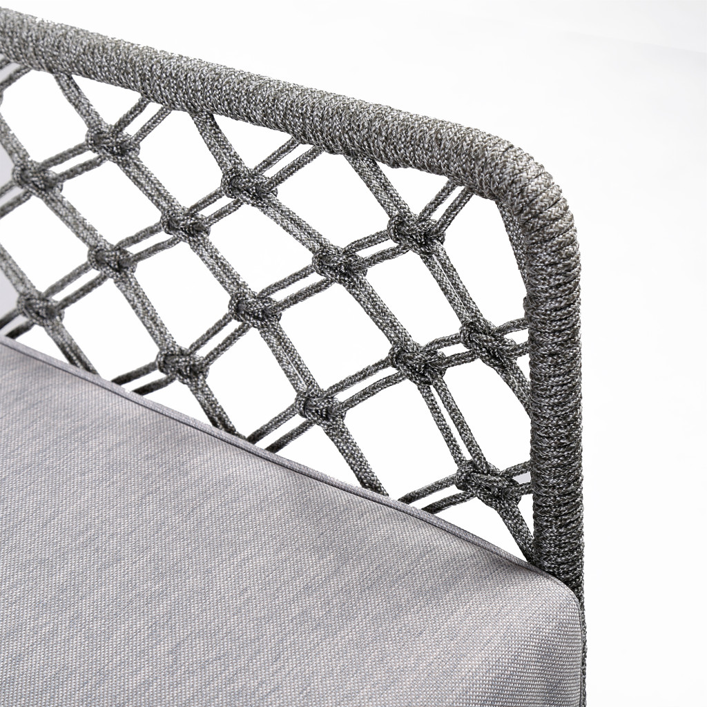 26" Gray and Black Steel Indoor Outdoor Armchair with Cushion 5 26" Gray and Black Steel Indoor Outdoor Armchair with Cushion - Image 5
