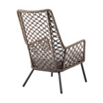 26” Gray Metal Outdoor Armchair with Cushion