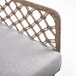26” Gray Metal Outdoor Armchair with Cushion