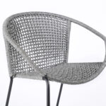 25" Gray Metal Modern Outdoor Armchairs, Set of 2
