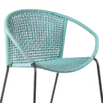 25" Green Metal Outdoor Dining Chairs with Arms, Set of 2