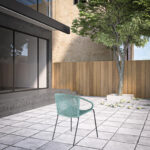 25" Green Metal Outdoor Dining Chairs with Arms, Set of 2