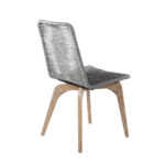 18" Gray Eucalyptus Wood Armless Outdoor Dining Chairs, Set of 2