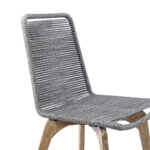 18" Gray Eucalyptus Wood Armless Outdoor Dining Chairs, Set of 2