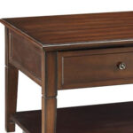48 Inch Walnut Lift Top Coffee Table With Shelf and Wheels