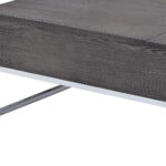 47 Inch Chrome Gray Oak Lift Top Coffee Table With Storage