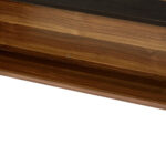 47 Inch Walnut and Black Lift Top Coffee Table With Shelf