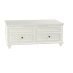48-Inch White Lift Top Coffee Table With Two Drawers